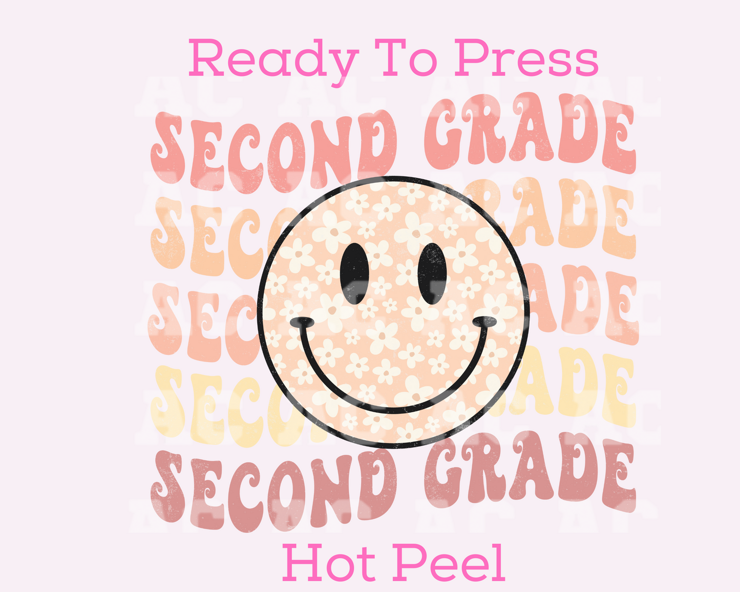 Second Grade Smiley 2nd Grade DTF TRANSFER or UV DTF STICKER