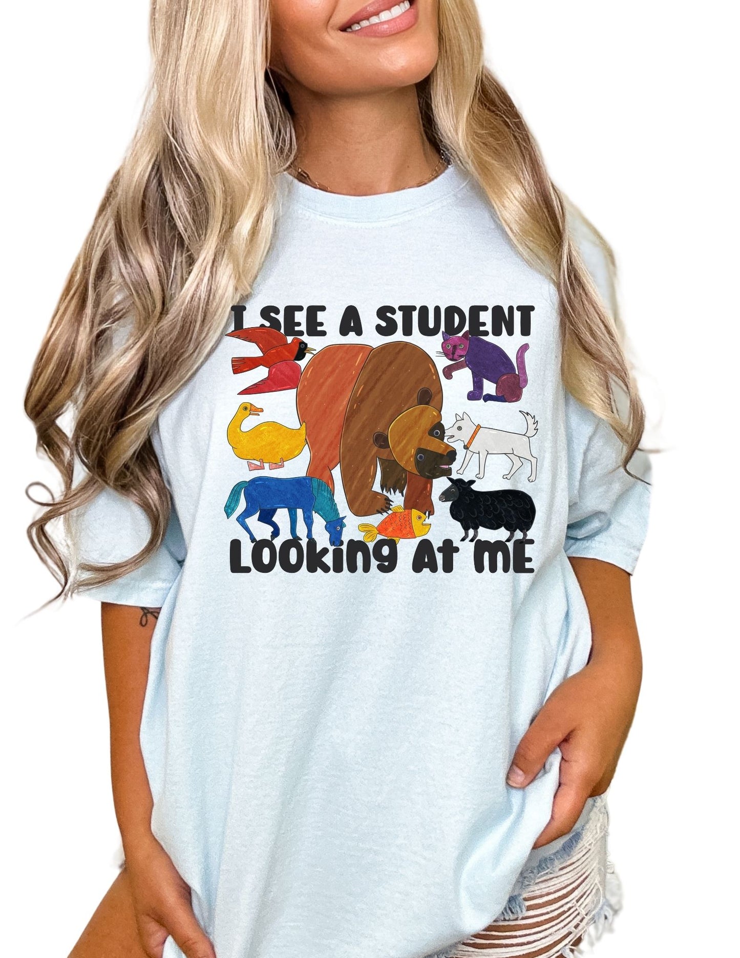 Brown Bear I See a Student DTF TRANSFER or UV DTF STICKER DECAL