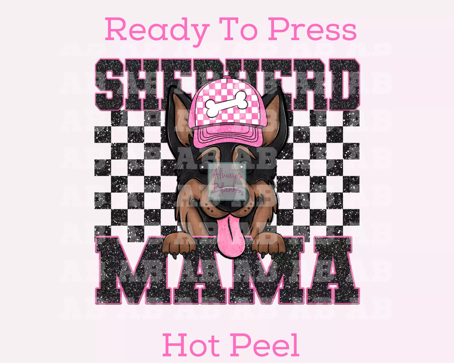 Shepherd Mama (Black) Faux Sequins Faux Embroidery Mom DTF TRANSFER or UV DTF STICKER DECAL