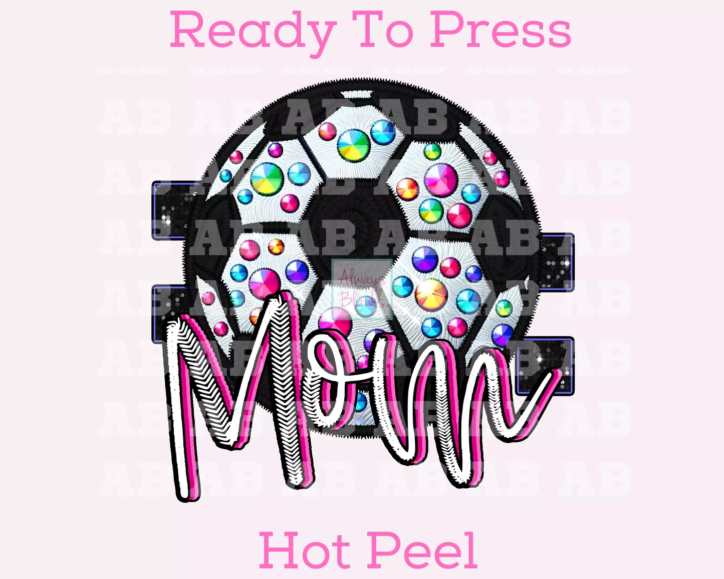 Checkered Soccer Mom Faux Embroidery Soccer DTF TRANSFER or UV DTF STICKER DECAL