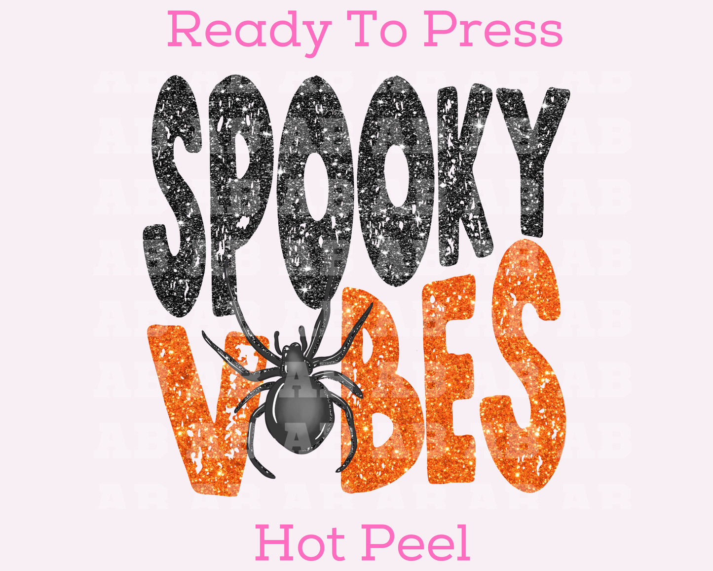 Faux Sequins Spider Spooky Vibes Halloween DTF TRANSFER or UV DTF STICKER