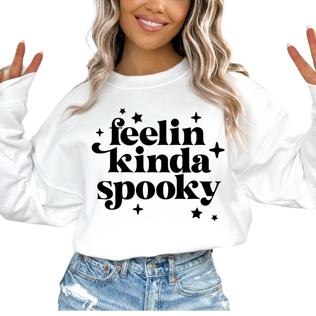Feelin Kinda Spooky (Black) Halloween DTF TRANSFER