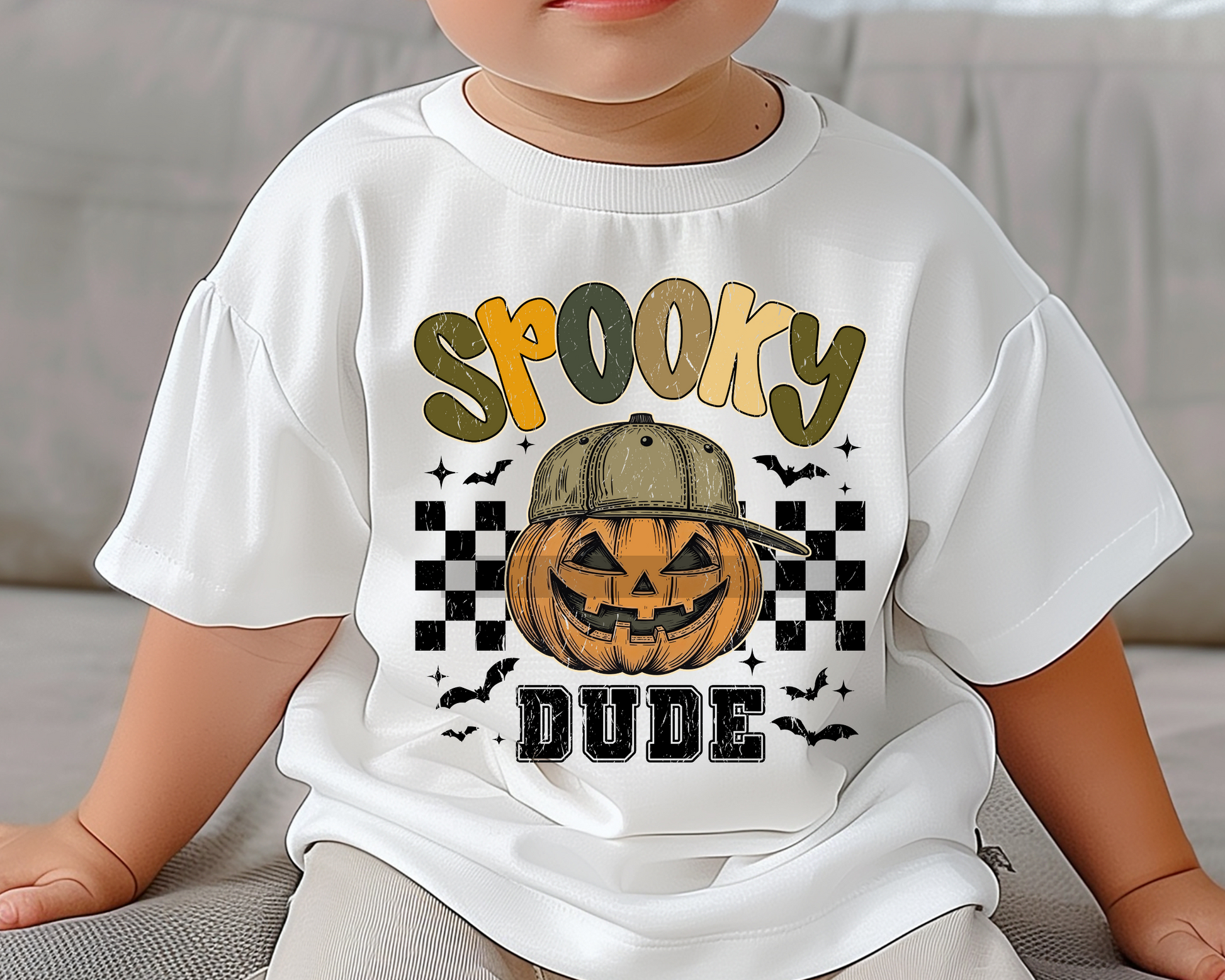 Spooky Dude Pumpkin Boy with Hat Halloween DTF TRANSFER
