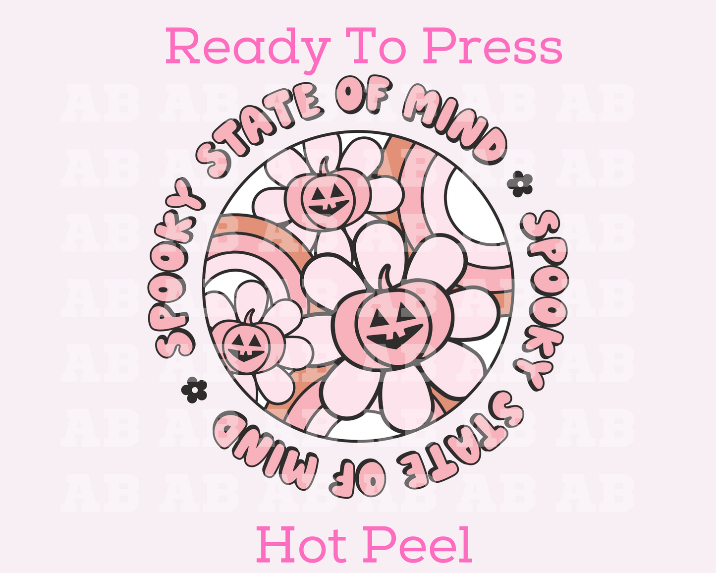 Spooky State Of Mind (Pink) Halloween DTF TRANSFER or UV DTF STICKER DECAL