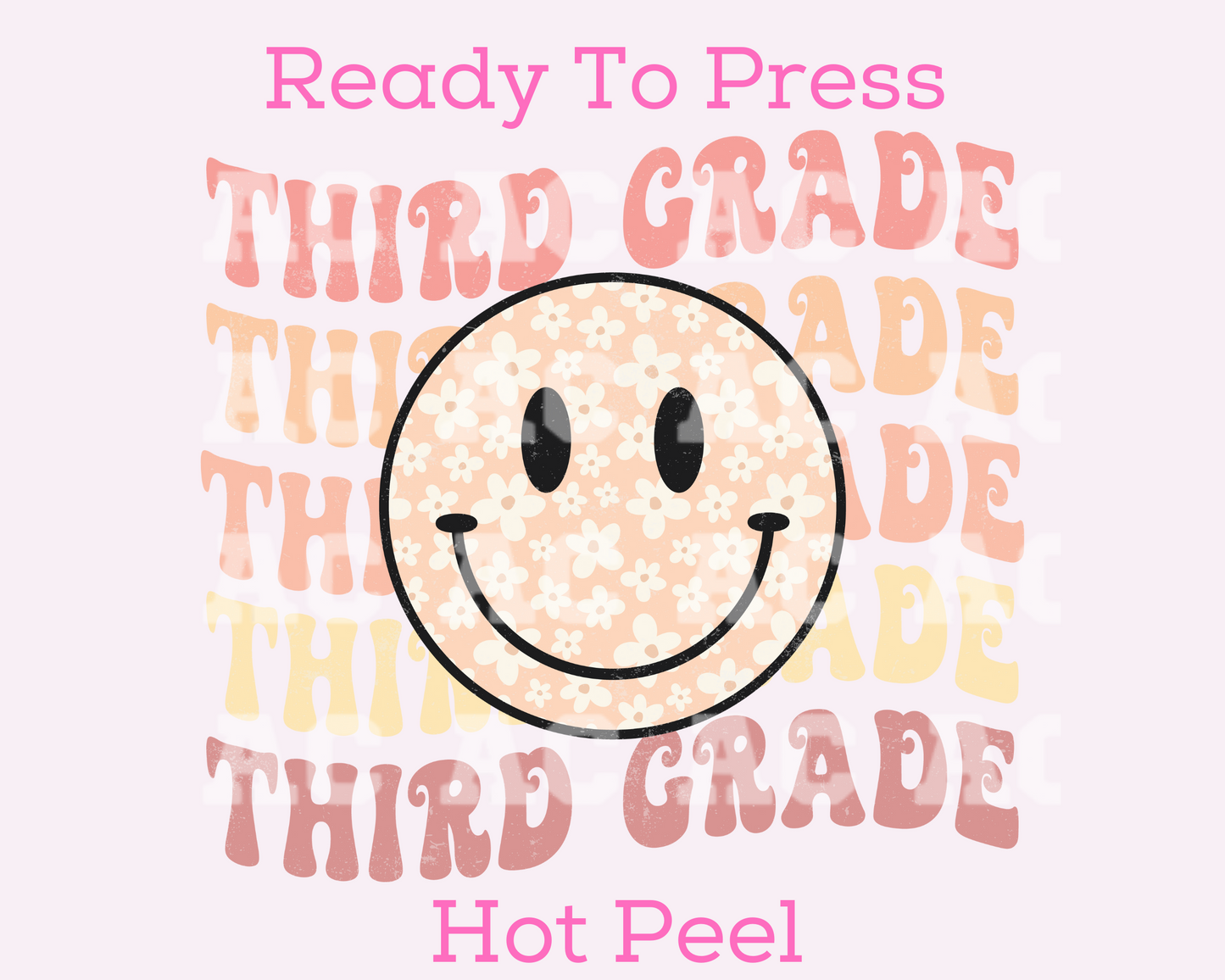 Third Grade Smiley 3d Grade DTF TRANSFER or UV DTF STICKER
