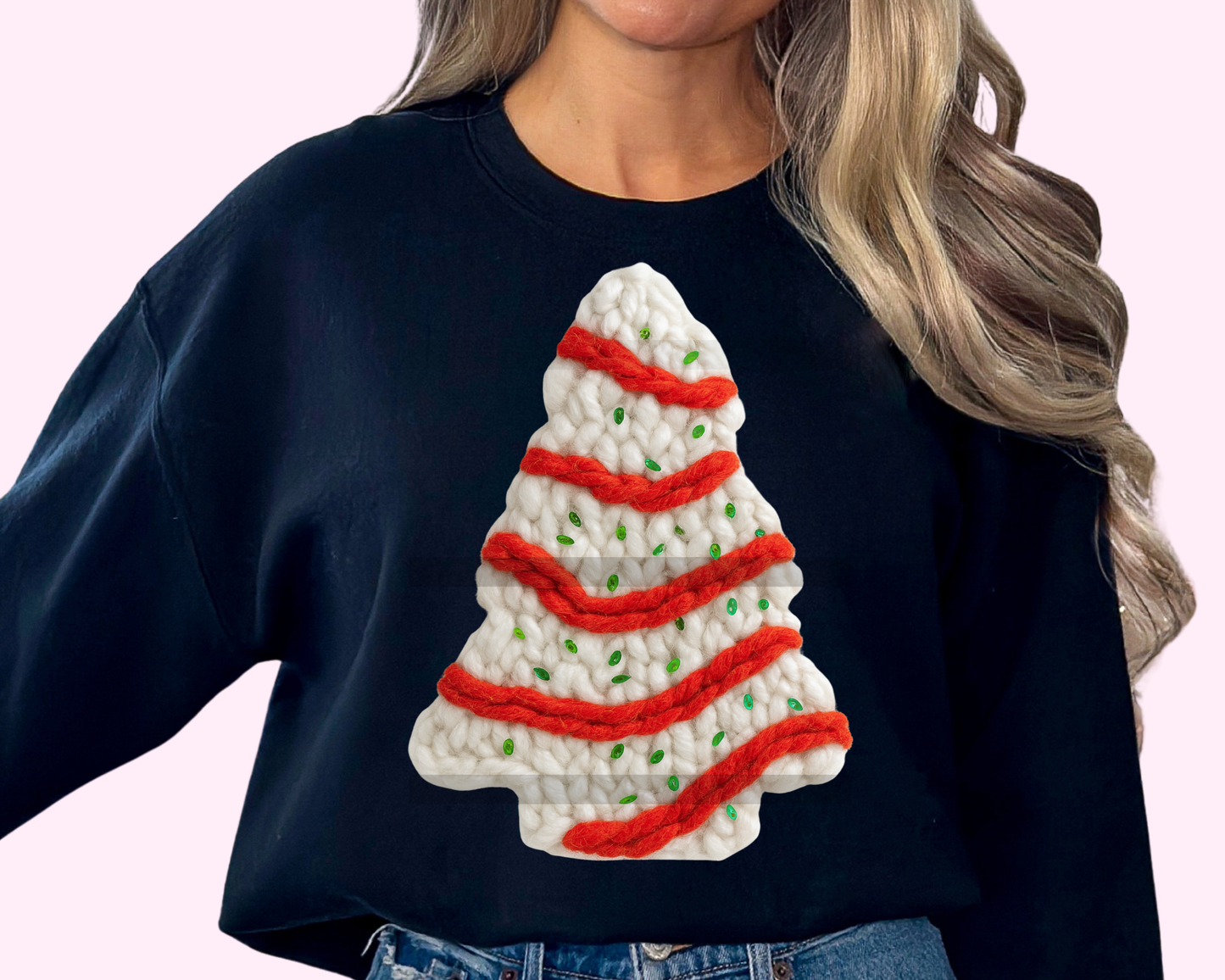 Cake Faux texture Christmas Tree Christmas DTF TRANSFER or UV DTF STICKER