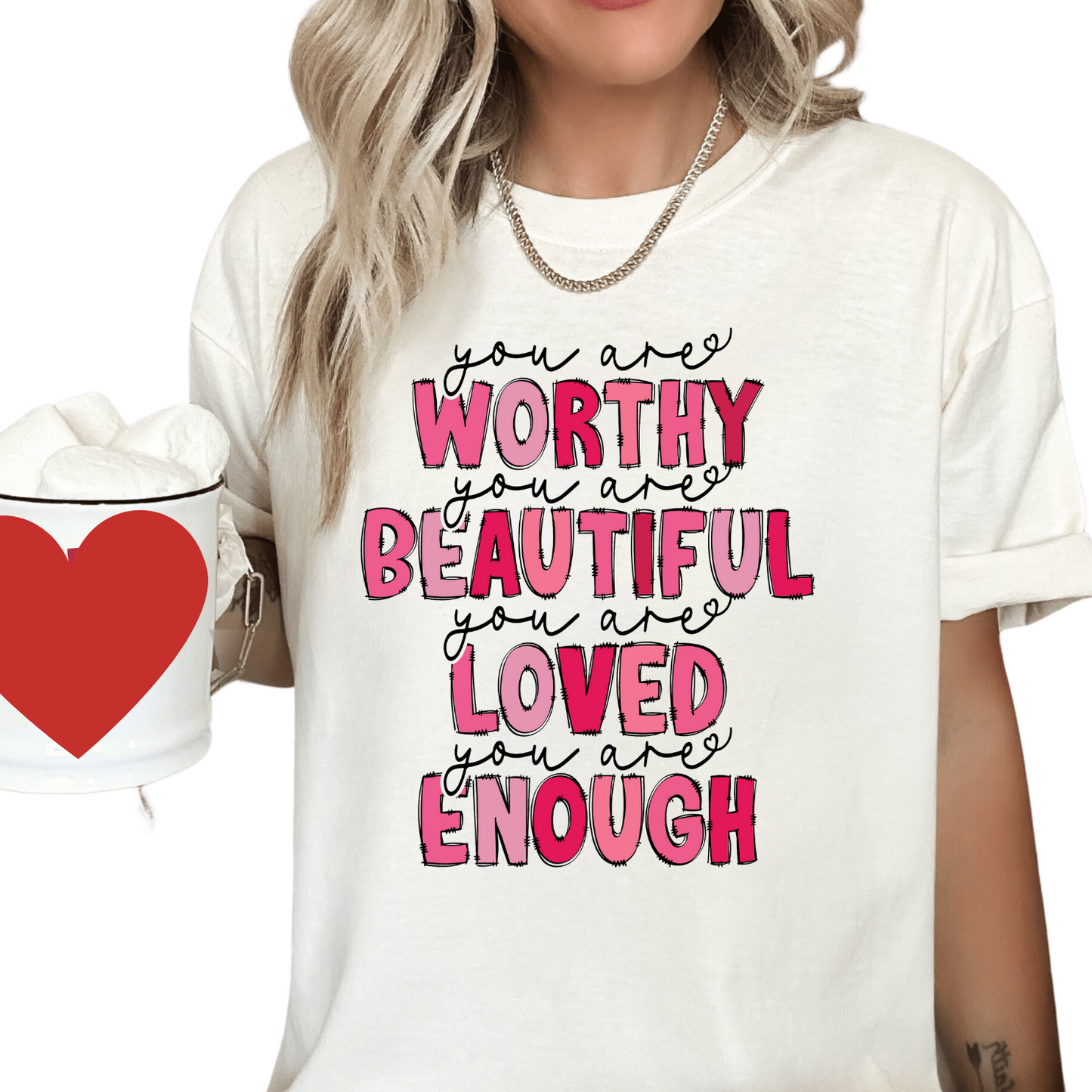 Pink Valentine's Affirmations Valentines Day DTF TRANSFER or UV DTF STICKER