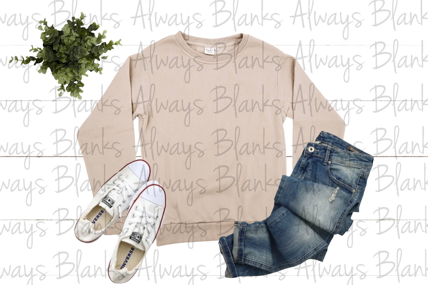 ADULT MOCK UP 100% Beige LIGHTWEIGHT FLEECE Sweatshirt