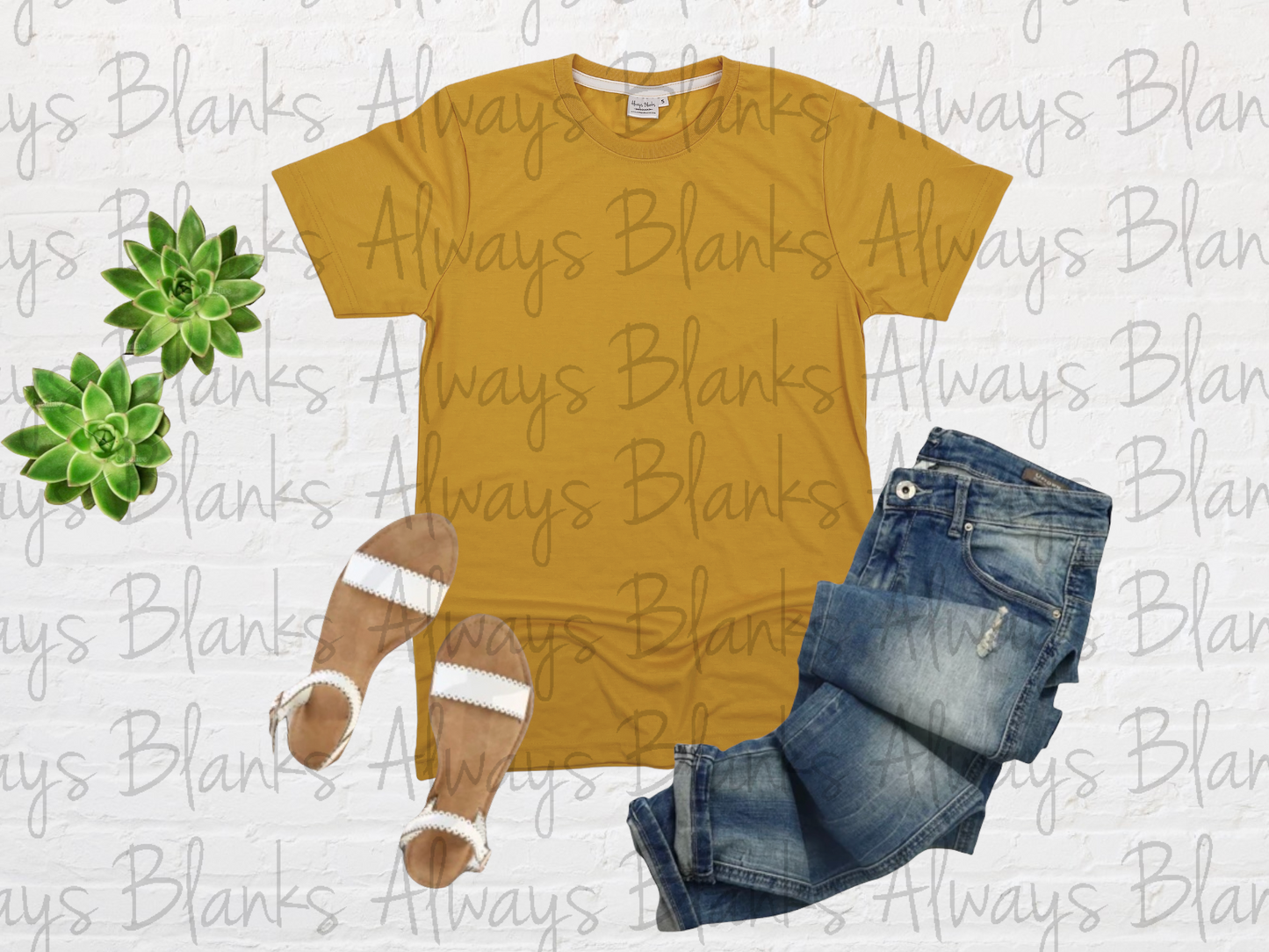 ADULT MOCK UP Mustard 100% Short Sleeve Shirt
