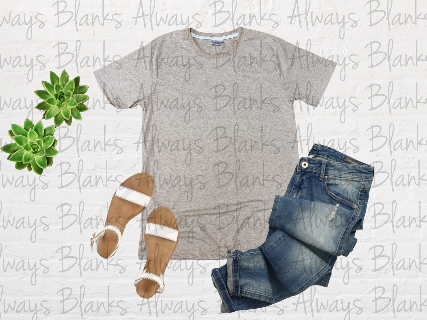 ADULT MOCK UP Oatmeal 100% Short Sleeve Shirt