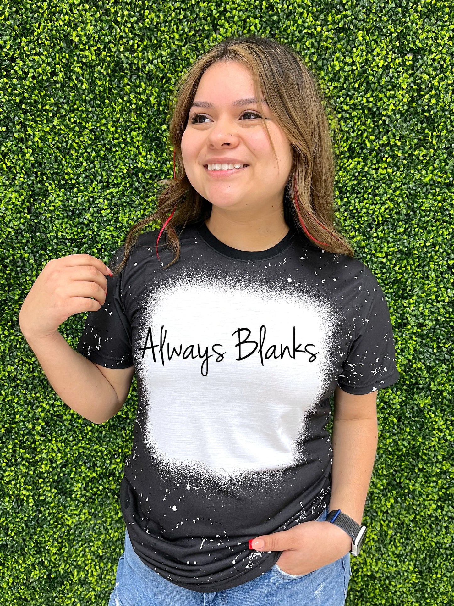 MODEL MOCK UP ADULT Black BLEACHED STYLE Short Sleeve