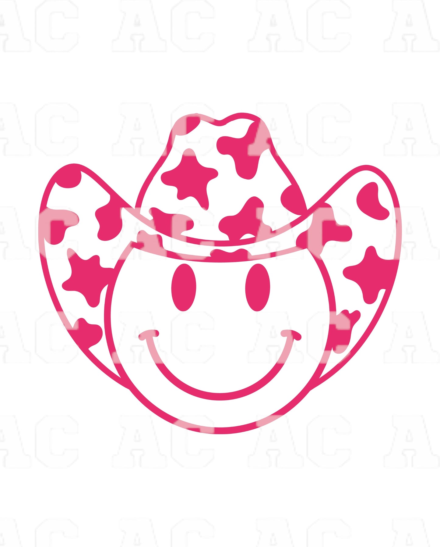 Cowboy Smile Pink DTF TRANSFER or UV DTF STICKER