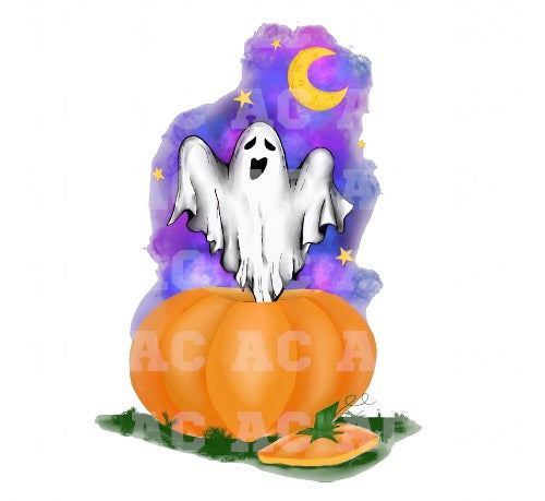 Ghost Pumpkin DTF TRANSFER