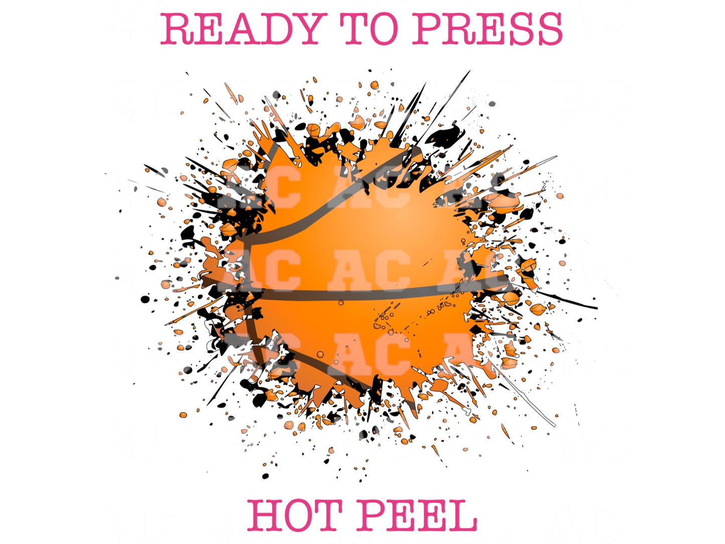 Splattered Basketball DTF TRANSFER