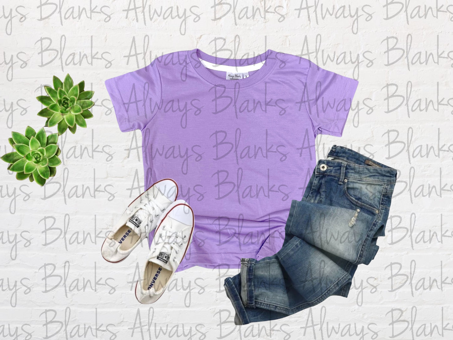 KIDS MOCK UP Lavender 100% Short Sleeve Shirt