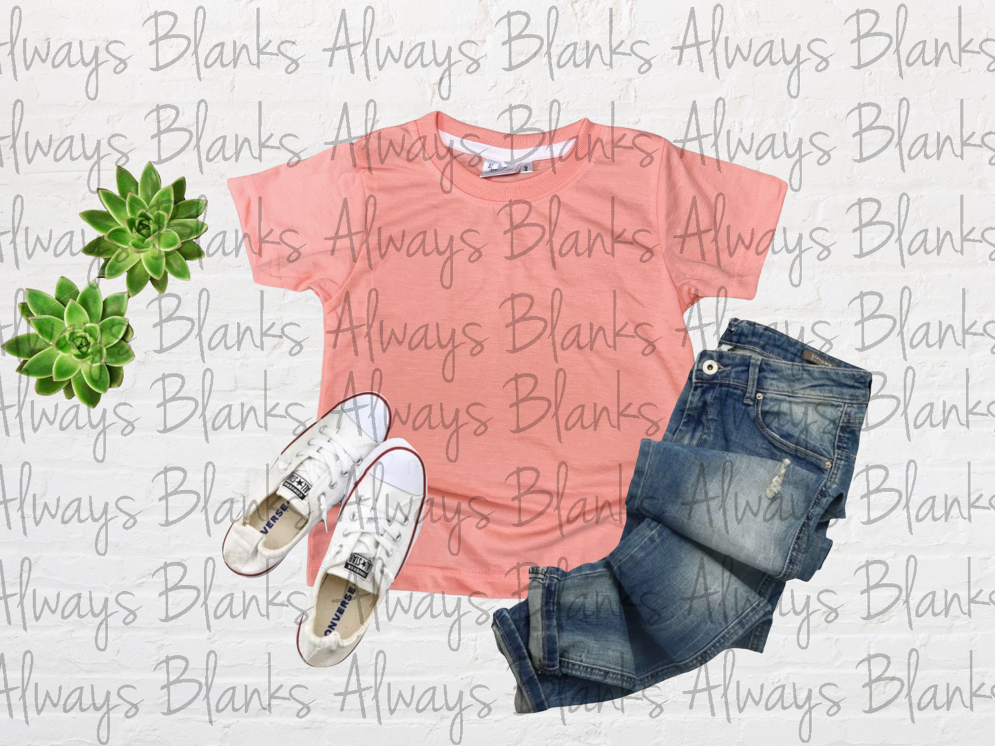 KIDS MOCK UP Peach 100% Short Sleeve Shirt