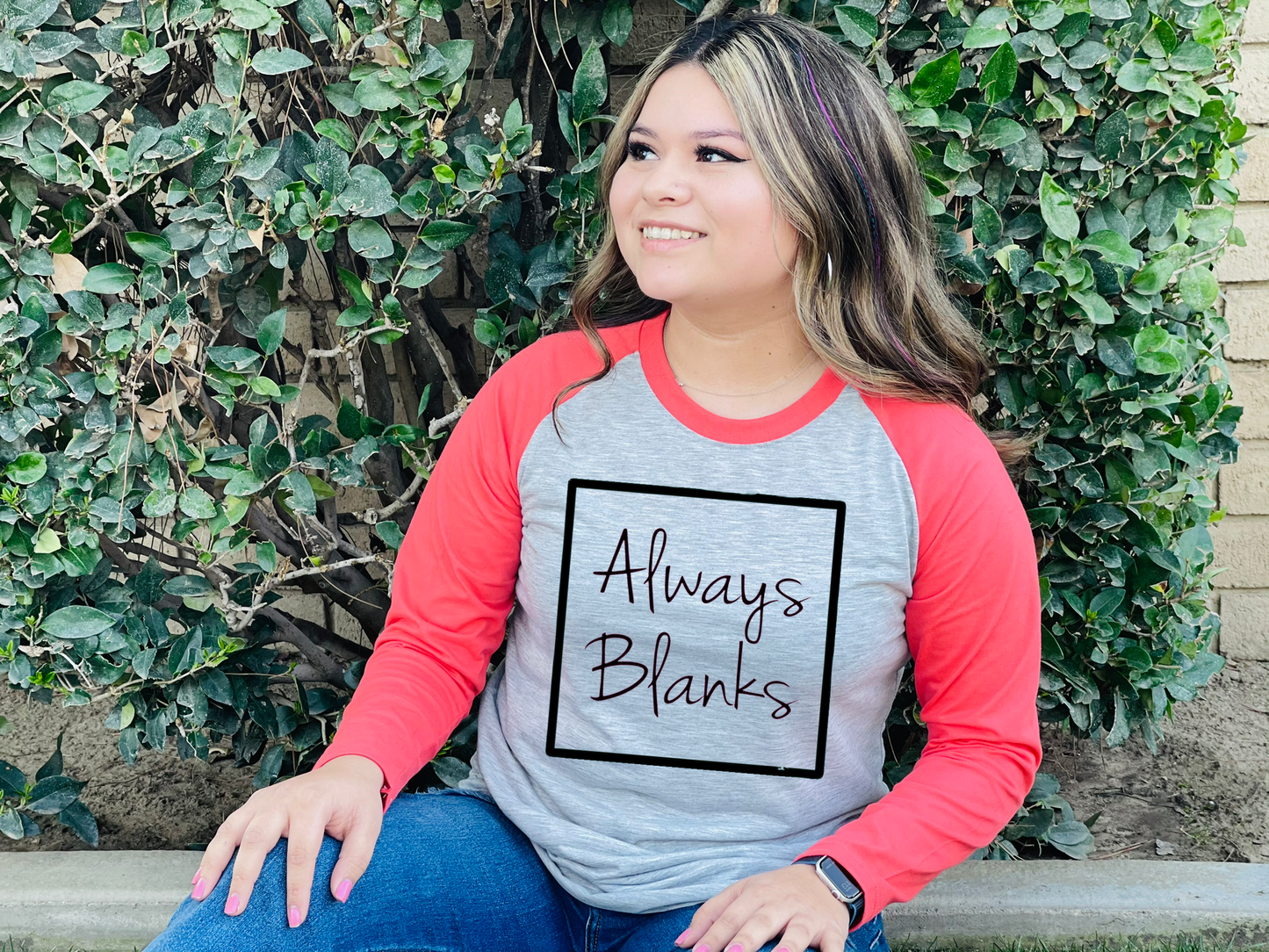 MOCK UP ADULT LONG SLEEVE CORAL RAGLAN