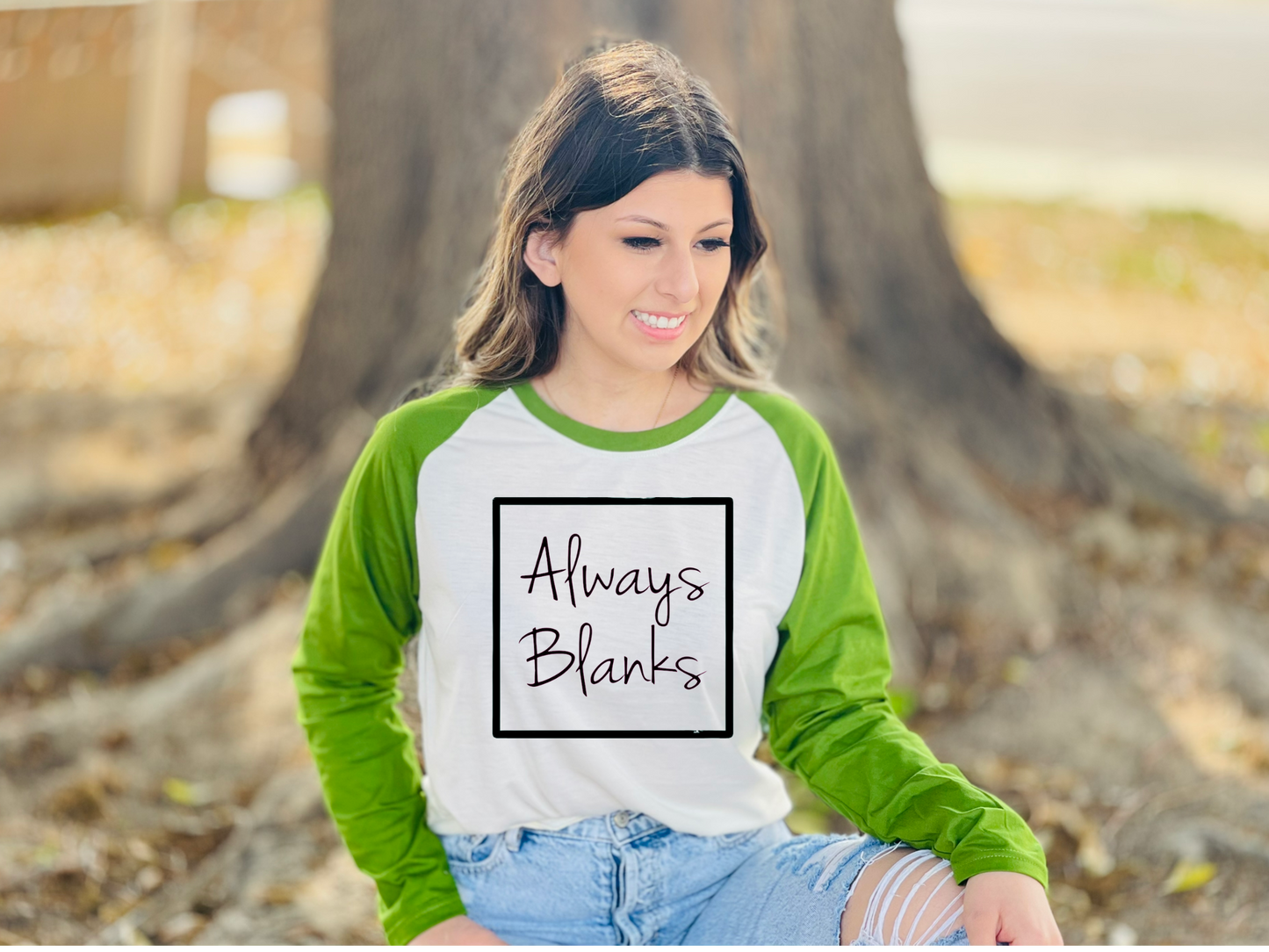MOCK UP ADULT GREEN/GREY LONG SLEEVE RAGLAN