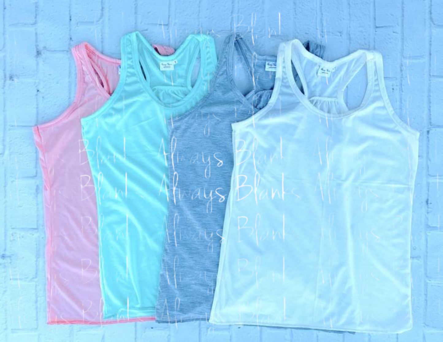 Sublimation Tanks, Polyester, 100 Polyester, Always Blanks, Sublimation Blanks, Color Sublimation Blanks, Colored Sublimation Tank, 100% Polyester