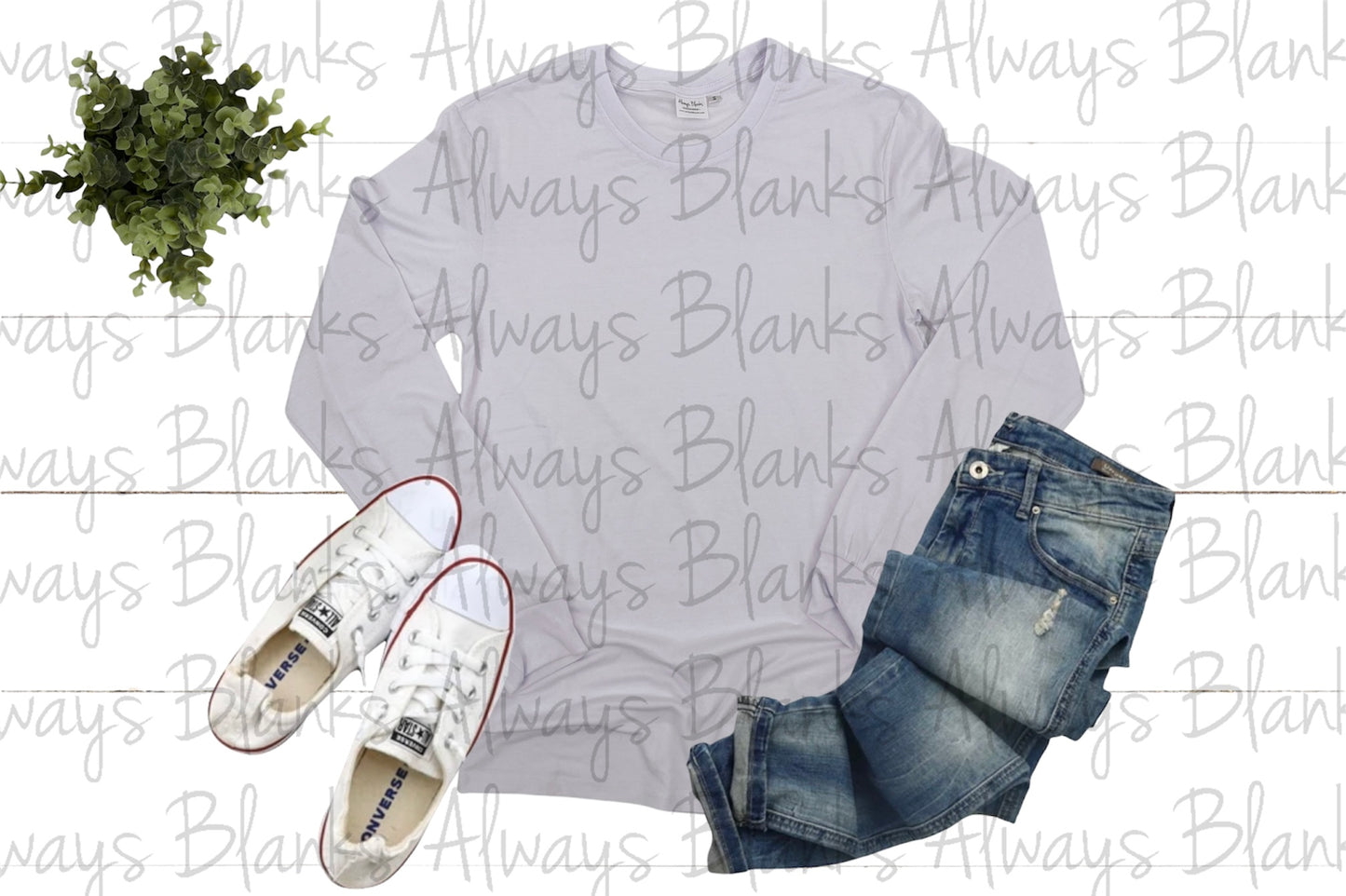 ADULT MOCK UP 95% White LONG SLEEVE Shirt