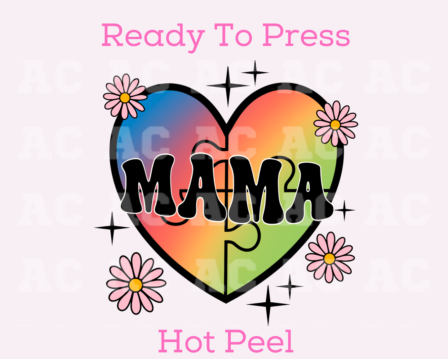 Autism Mama (Tie Dye) DTF TRANSFER or Uv Dtf Sticker