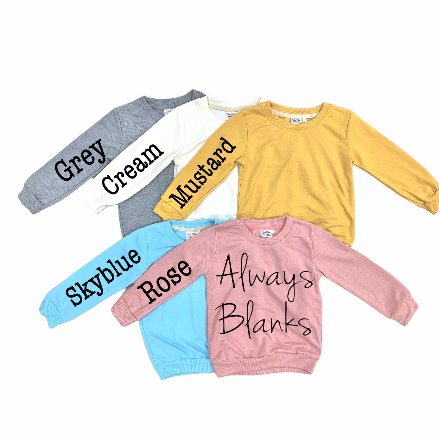 Infant + Kids -COLORED SUBLIMATION SWEATSHIRTS