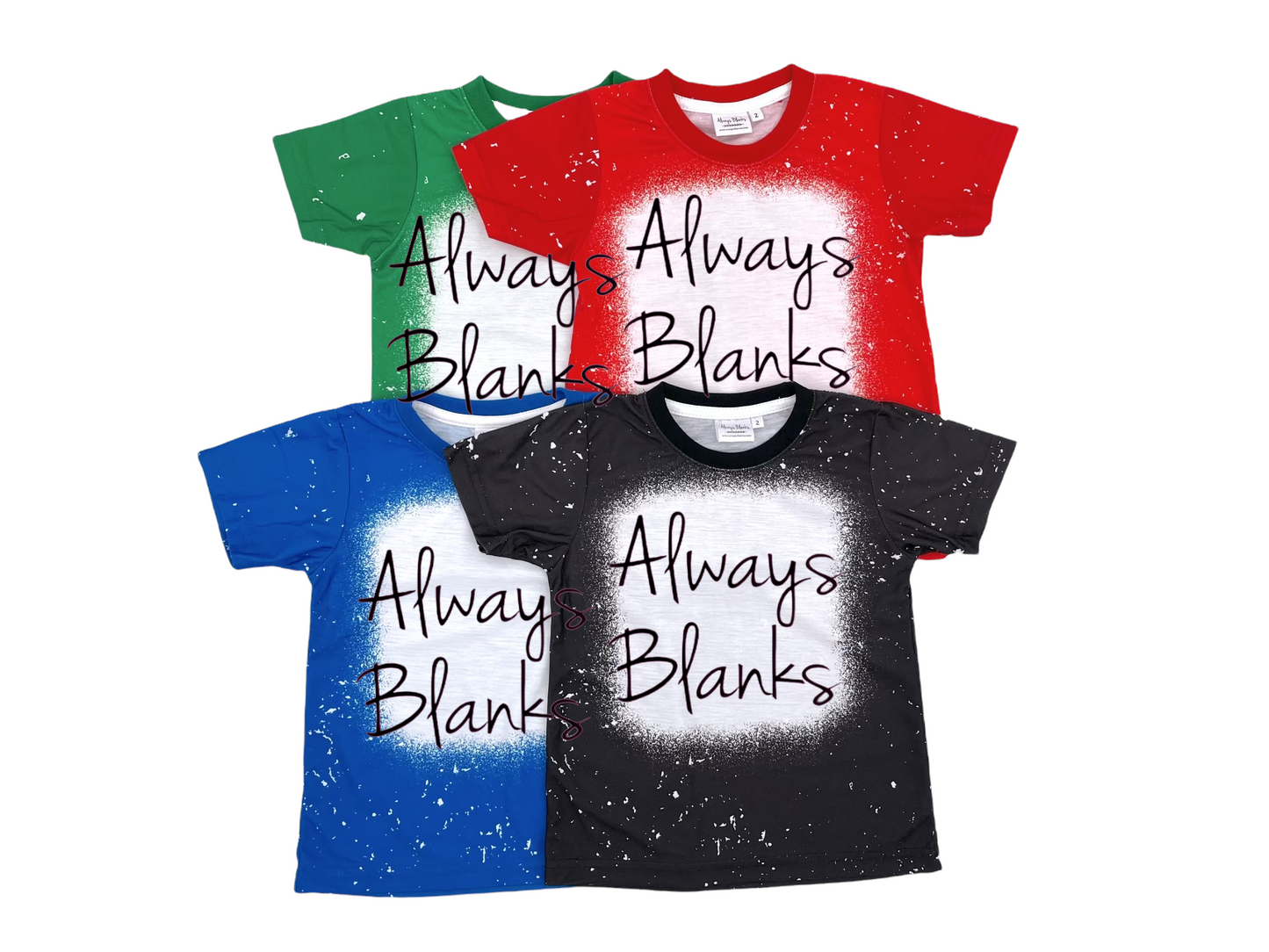 100% POLY BLEACHED STYLE SUBLIMATION KIDS SHORT SLEEVE