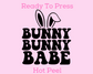 Bunny Babe (Black) Easter DTF TRANSFER