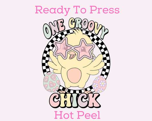 One Groovy Chick (Pastel) Easter DTF TRANSFER or UV DTF STICKER or UV DTF STICKER