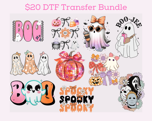 $20 Pink and Orange DTF Transfer Bundle