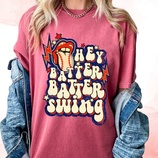 Hey Batter Batter Swing Baseball DTF TRANSFER