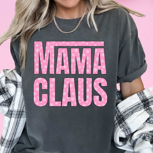 Pink Mama Claus DTF TRANSFER