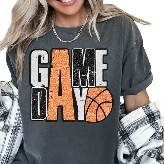 Faux Sequins Basketball Game Day DTF TRANSFER