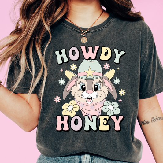 Howdy Hunny Pastel Bunny Easter Western DTF TRANSFER or UV DTF STICKER or UV DTF STICKER