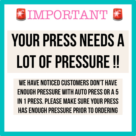 a sign that says your press needs a lot of pressure