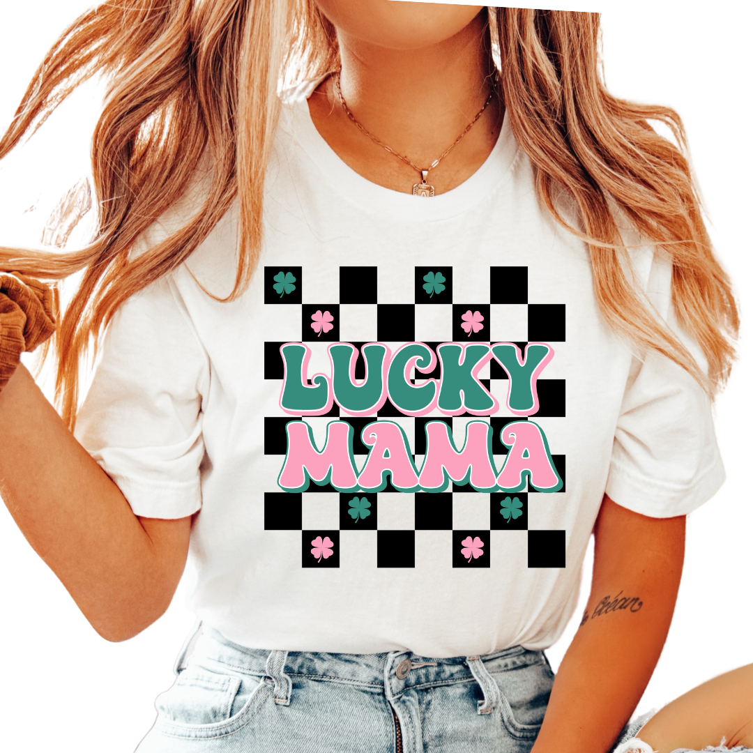 Lucky Mama (Checkered) St. Patrick's Day DTF TRANSFER