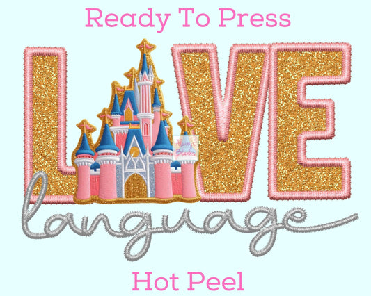 Disney Castle Love Language Disney DTF TRANSFER or UV DTF STICKER DECAL