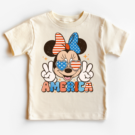 America Minnie Disney Patriotic DTF TRANSFER
