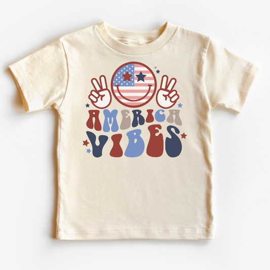 America Vibes Smiley Patriotic DTF TRANSFER