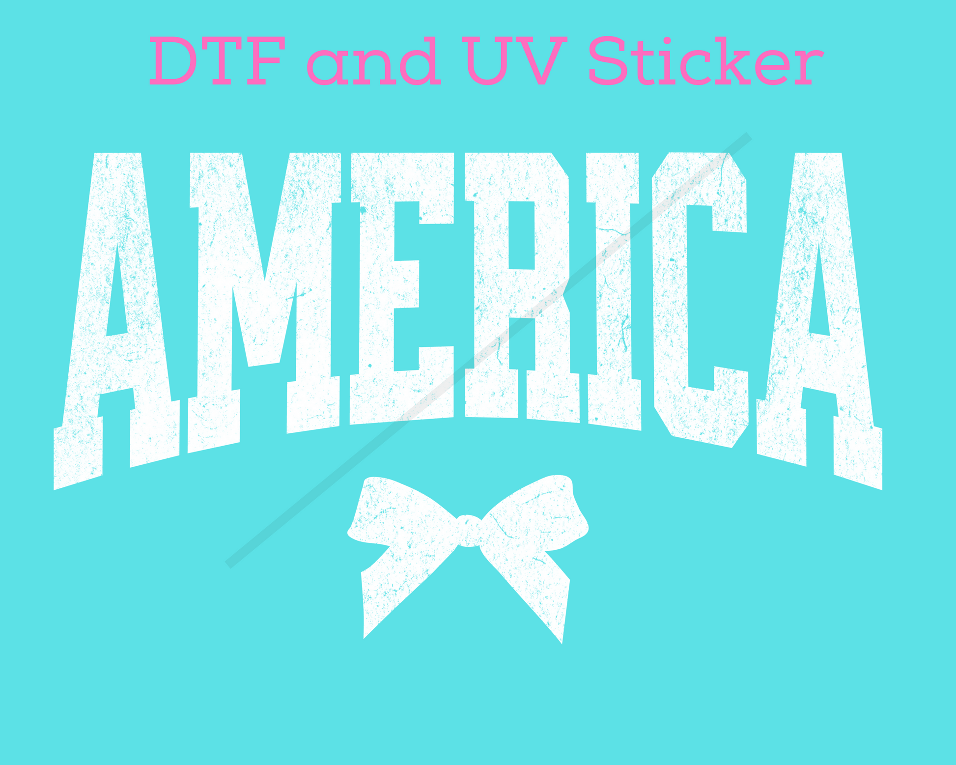 Distressed America White with Bow Patriotic DTF TRANSFER