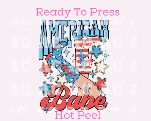 American Babe Boots DTF TRANSFER