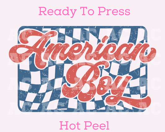 American Boy Checkered DTF TRANSFER