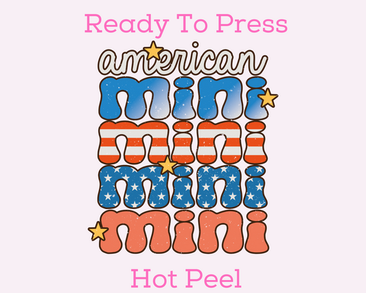 American Mini (Distressed) Patriotic DTF TRANSFER or UV DTF STICKER DECAL
