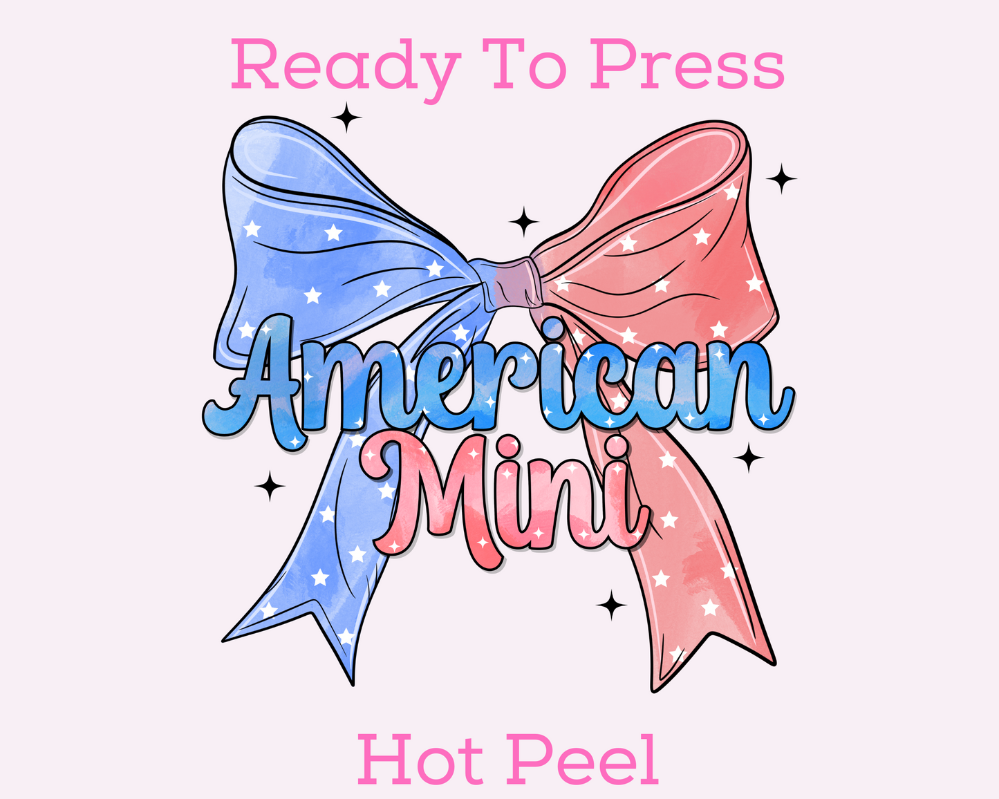 American Mini Coquette Bow Patriotic DTF TRANSFER