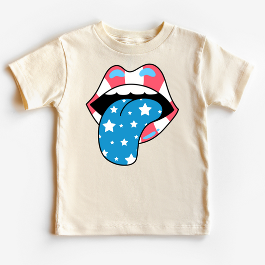 USA Lips Tongue Patriotic DTF TRANSFER