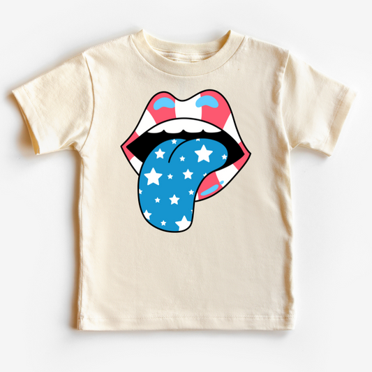 USA Lips Tongue Patriotic DTF TRANSFER or UV DTF STICKER DECAL