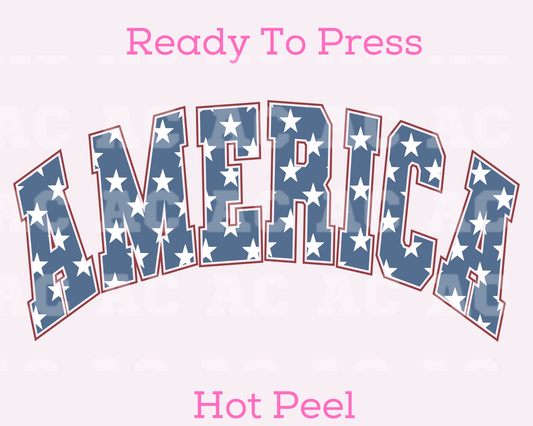 Varsity America Stars DTF TRANSFER or UV DTF STICKER