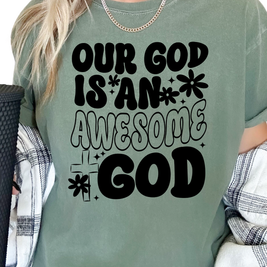 Our God is Awesome Religious DTF TRANSFER or UV DTF STICKER