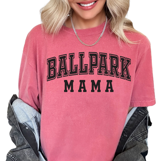 Ballpark Mama (Black) DTF TRANSFER or UV DTF STICKER