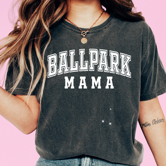 Ballpark Mama (White) DTF TRANSFER or UV DTF STICKER